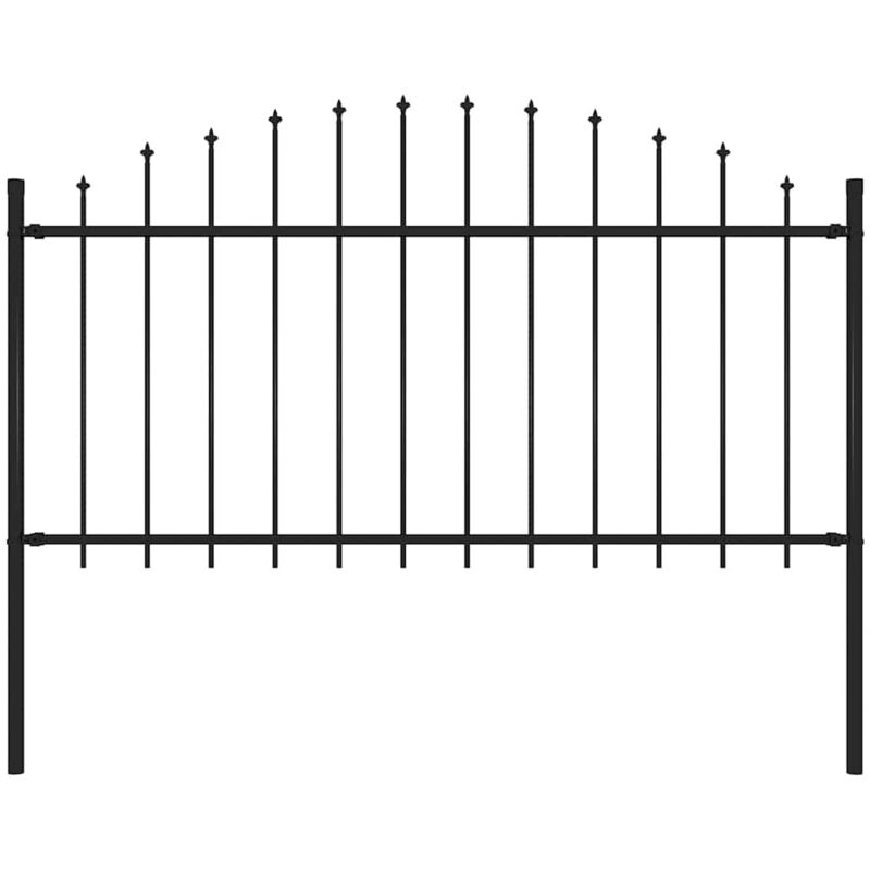 Vidaxl - Garden Fence With Spear Top Steel 181x150 Cm Black