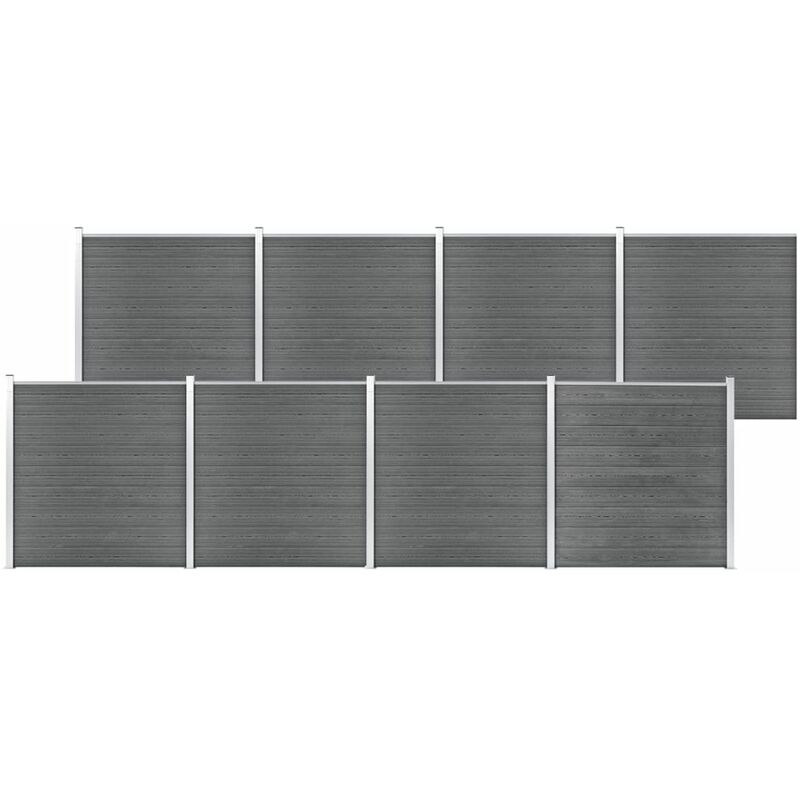 Zqyrlar - Garden Fence WPC 1391x186 cm Grey - Grey