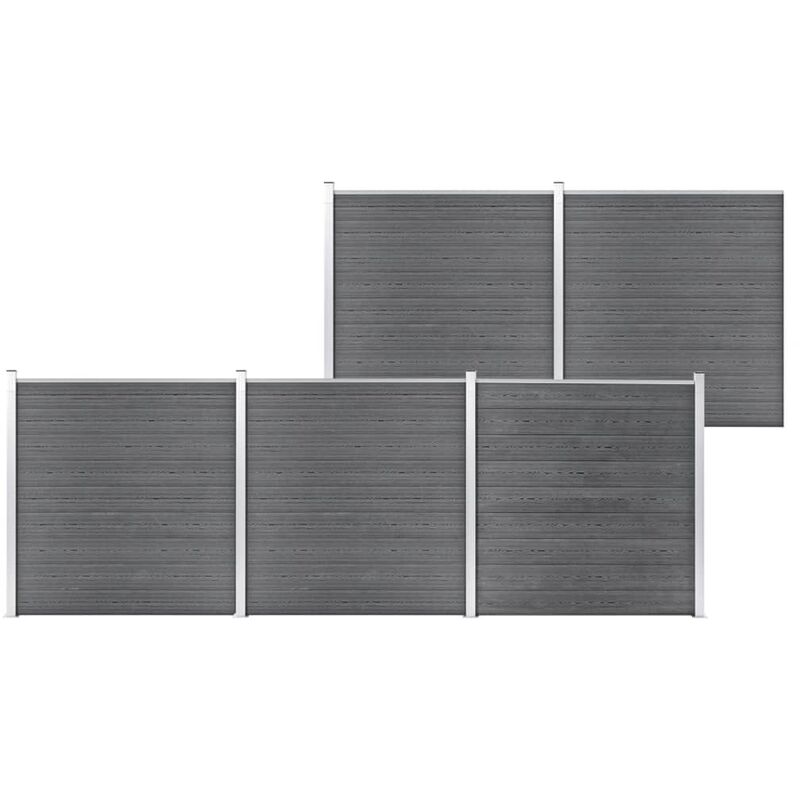Zqyrlar - Garden Fence WPC 872x186 cm Grey - Grey