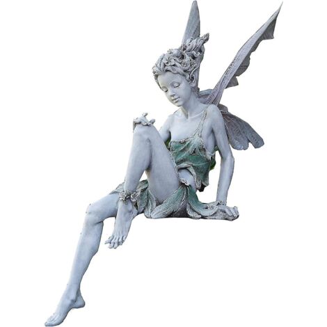 garden Figurines Sitting Elves 15cm Angel Statue Garden Figurines Fairy Statue Garden Decoration