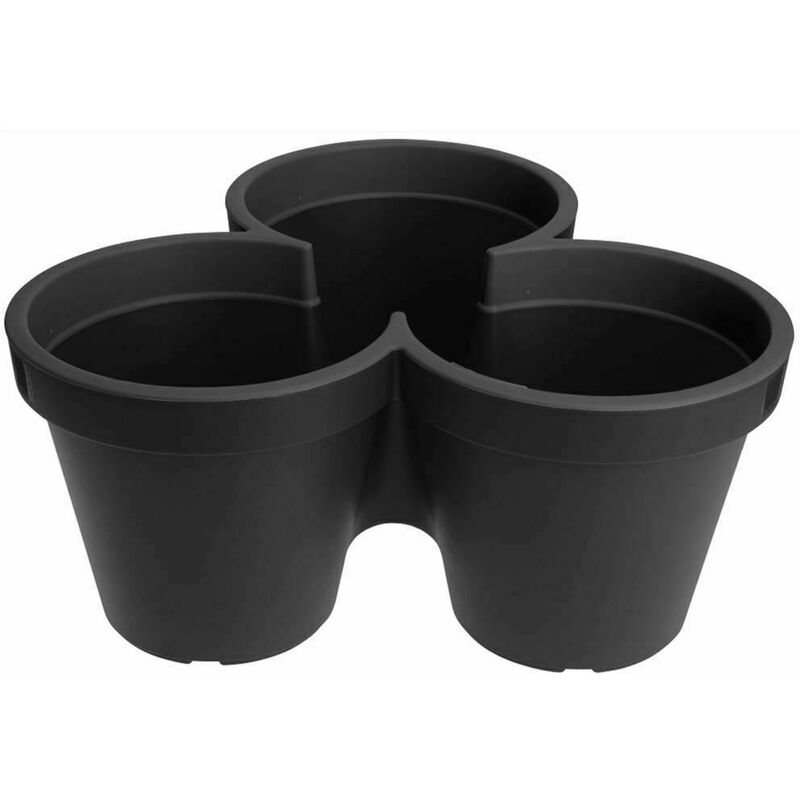 Garden Flower Pot Large Stackable Vertical Tripple Pocket Planter Self Watering Plant Pots, Polypropylene, 42 x 44 x 20 cm