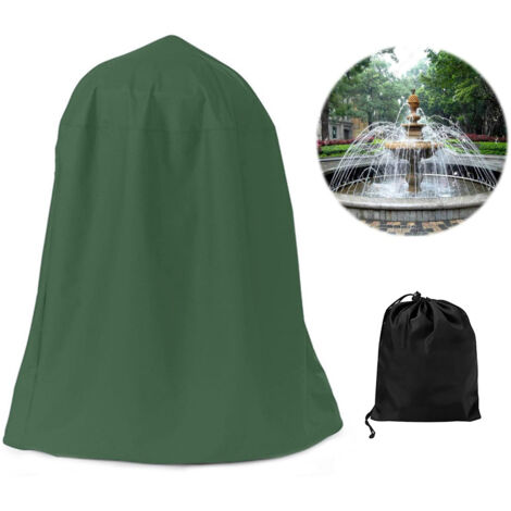 Garden Fountain Statue Protective Cover Silver Coated Oxford Cloth Waterproof Windproof Fountain Protector