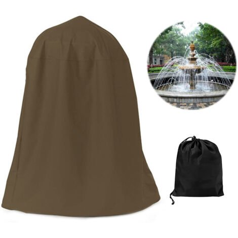 Garden Fountain Statue Protective Cover Silver Coated Oxford Cloth Waterproof Windproof Fountain Protector