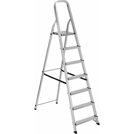 Garden Friend Aluminium-Leiter 7 Stufen 49x120x193h cm max. Belastbarkeit 150 kg