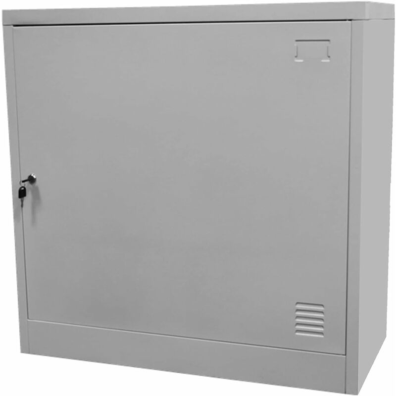 Armoire en tôle d'acier à une aile verrouillable - Gris - Garden Friend