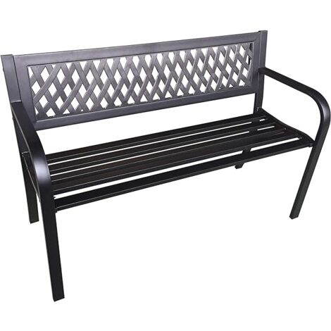 Garden Friend Boulevard Bank aus Stahl mit ABS-Einsatz 120x50x75h cm schwarz