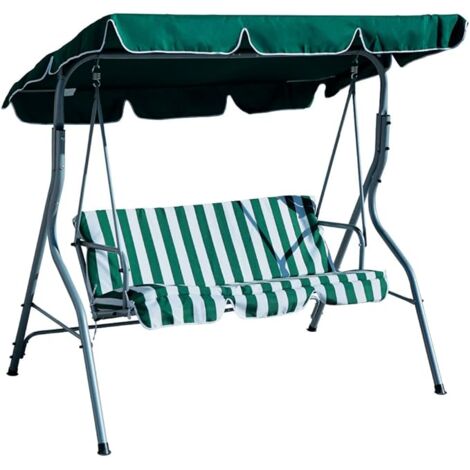 BRICOSHOP24 Garden Friend Dondolo in acciaio 170x113x156h cm 3 posti verde