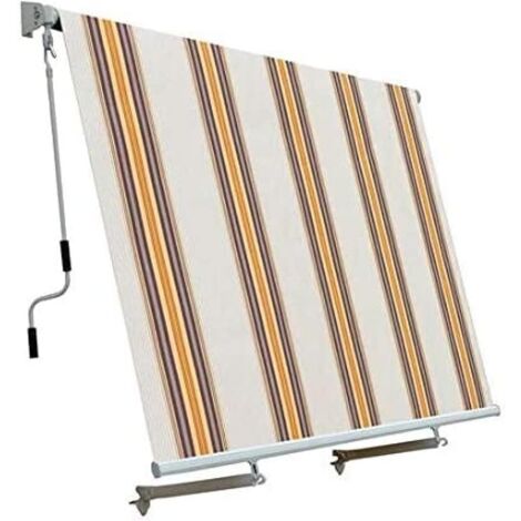 Garden Friend Fallmarkise mit Aluminium und Polyester-Armen 245x300 cm beige gestreift