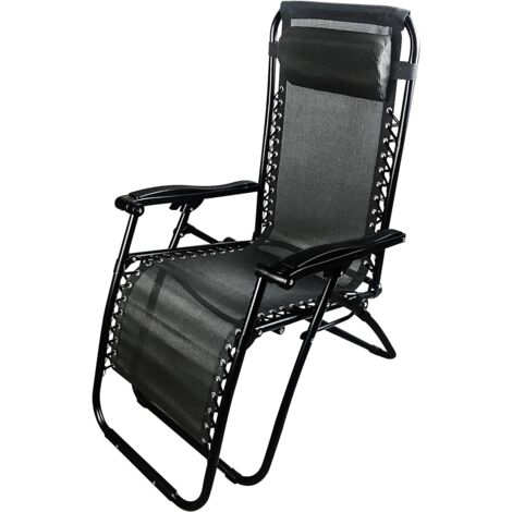 Garden Friend Klappbarer Liegestuhl Siesta 65x90x110h cm Schwarz