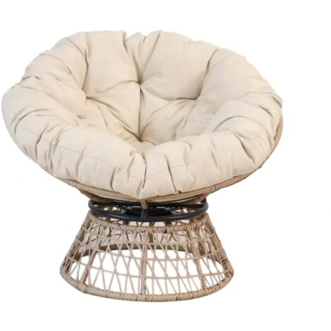 Garden Friend POLTRONA BORA BORA struttura in acciaio seduta in polyrattan naturale con cuscino beige