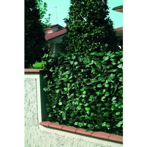 Garden Friend Pvc Zaun mit Lorbeerblättern und Schattierungsnetz 1x3 m
