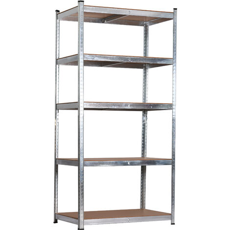 Garden Friend Regal 5 Fachböden aus Metall und MDF H 180 B 120 T 40 cm Belastbarkeit: 175 kg pro Boden, Einrastmontage