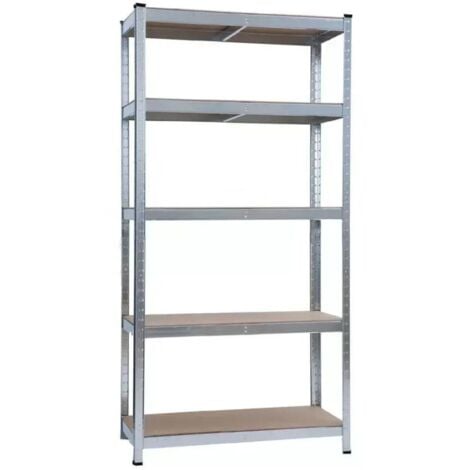 BRICOSHOP24 scaffale metallico regolabile 5 ripiani essenza 180x90x40 cm