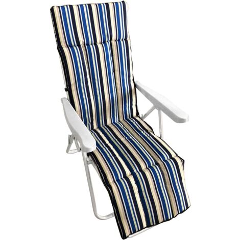 Garden Friend Sessel Ischia Multiposition 58x77x106h mit Fußstütze cm blau gestreift