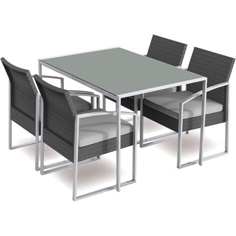 Garden Friend Set pranzo Bilbao Colore Black Washed (1 tavolo 4 poltrone)