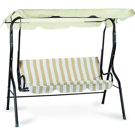 Garden Friend Stahl Schaukelstuhl 170x113x156h cm 3 Plätze beige