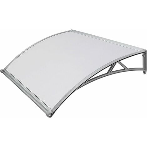 BRICOSHOP24 Garden Friend Vordach ABS D. 90 L. 140 Graue Stütze und Polycarbonatabdeckung