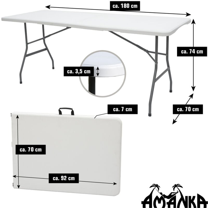 Garden Furniture 18 cm table 8 Chairs Foldable Seating Group Weatherproof White