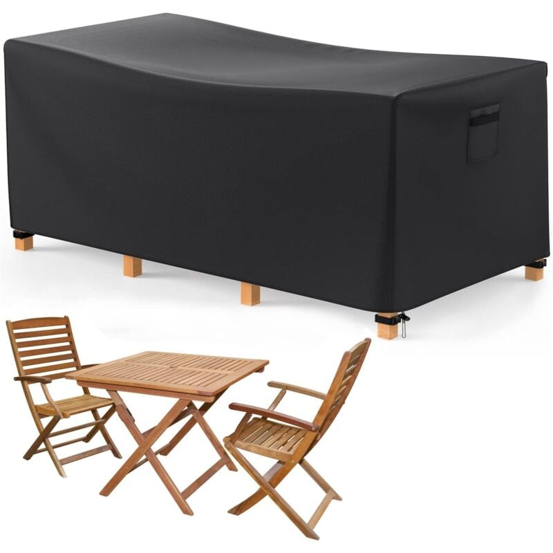 Garden furniture cover 125 x 63 x 75 cm, waterproof garden furniture waterproof 600D oxford fabric, uv protection, outdoor table and chairs table