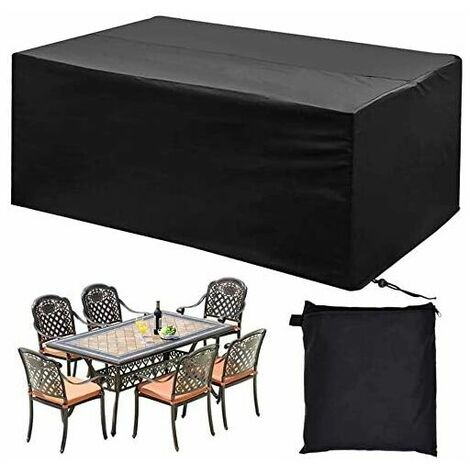 Garden Furniture Cover, Garden Table Cover 210D Polyester Waterproof Anti-UV Tarpaulin Garden Furniture Protective Cover for Garden Tables, Chairs, Sofa (242 162 100cm)