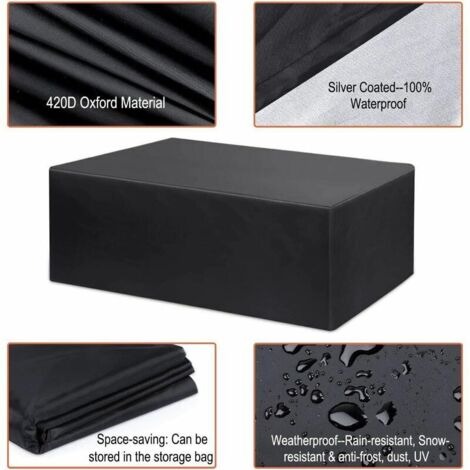 Garden Furniture Cover, Garden Table Cover, Protective Tarpaulin, Garden Furniture Protective Cover, Heavy Duty Waterproof Outdoor Furniture Protection 420D Oxford (180x120x74cm)