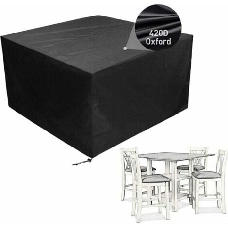 Garden furniture cover, protective cover for square tables and outdoor furniture, made of waterproof Oxford fabric, resistant to UV and weather, dimensions 135x135x74 cm.
