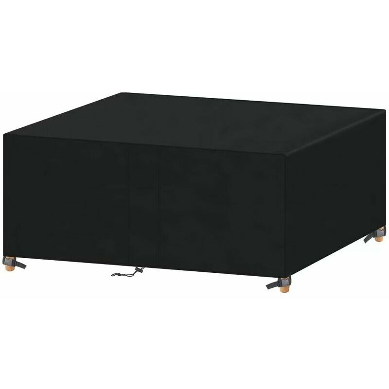Garden Furniture Cover Waterproof Cover Uv Resistant 420D Oxford Fabric With Air Vents And Locking Buckle Black Rectangular Cover