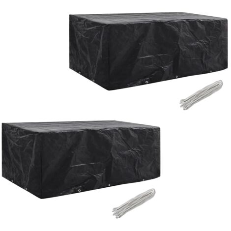 Garden Furniture Covers 2pcs 8 Person Poly Rattan 229x113cm