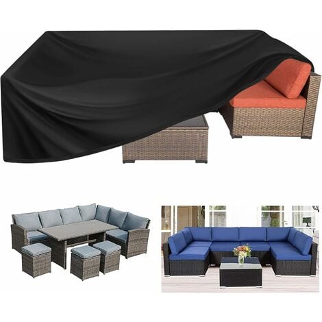 Garden Furniture Covers Waterproof,Patio Furniture Cover ,Rectangular Patio Table Cover- Upgraded 420D Heavy Duty Oxford Fabric Rattan Furniture Cover for Chair Sofa Outdoor