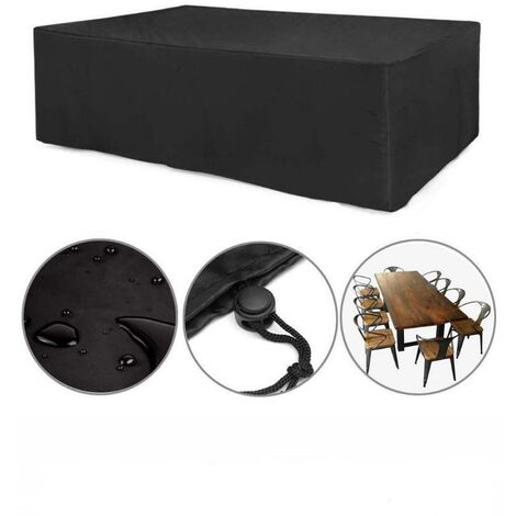Garden Furniture Covers,Patio Furniture Cover Waterproof,Patio Table Covers,Windproof Protective Cover for Outdoor Patio Table and Chairs Set,Black,120x95x75cm