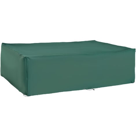 Outdoor Round Table Cover Dia.142cm x 95cm Waterproof Green Polyethylene
