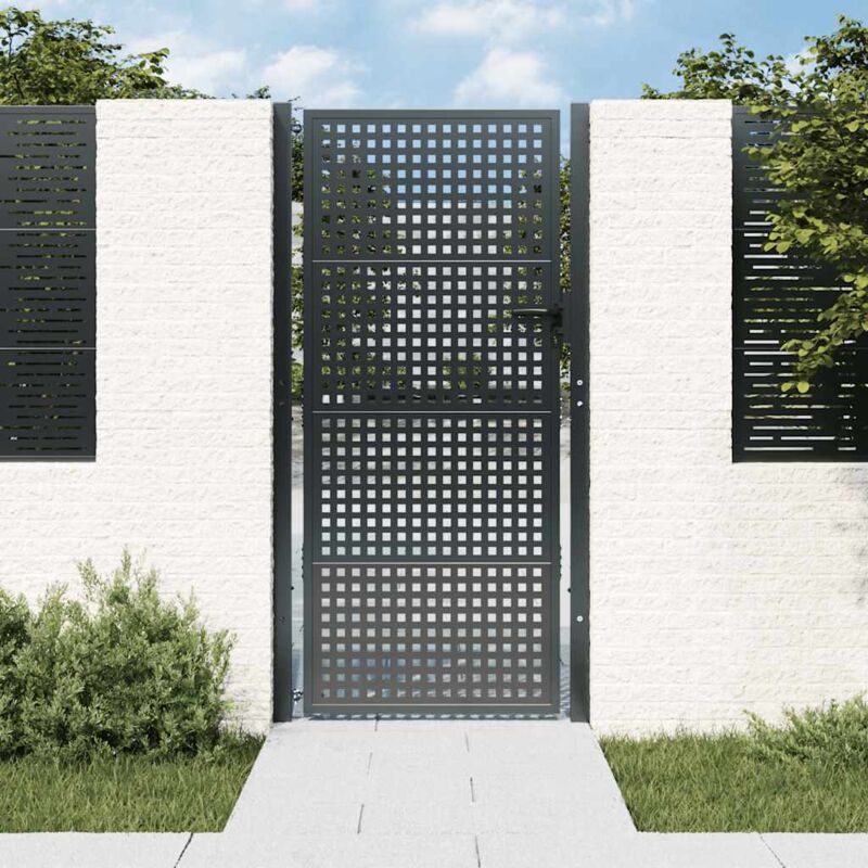 Garden Gate Anthracite 105x200 Cm Steel Vidaxl