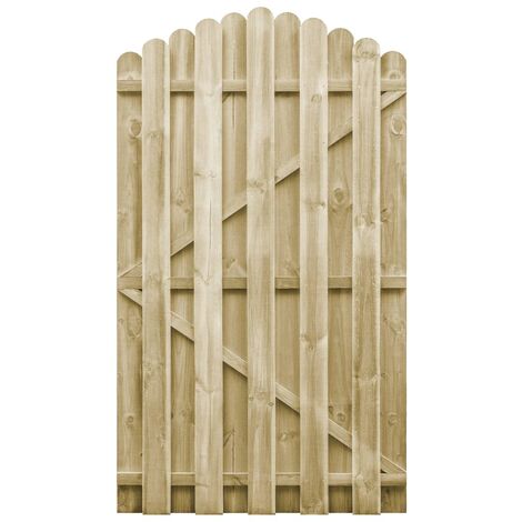 vidaXL Garden Gate FSC Impregnated Pinewood 100x150cm Arched Design Fence Door