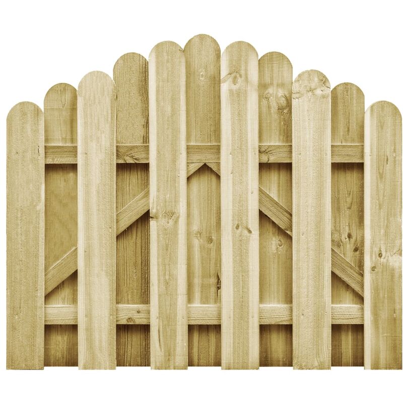 vidaXL Garden Gate FSC Impregnated Pinewood 100x150cm Arched Design Fence Door
