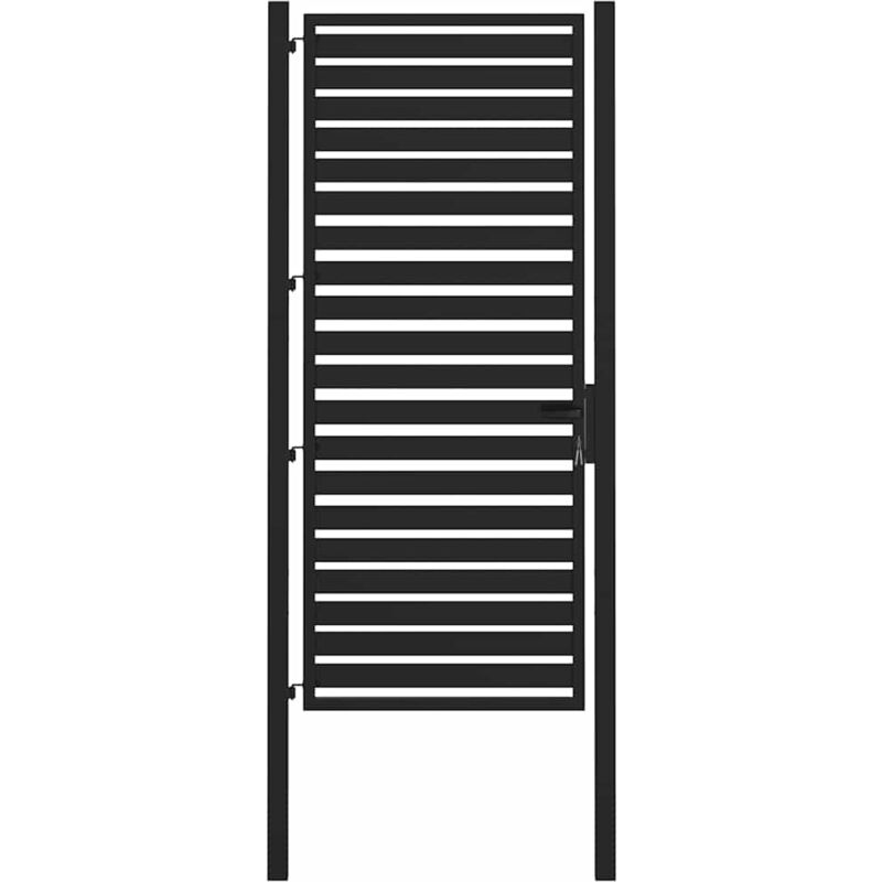 Vidaxl - Garden Gate Lockable Black 100x200 Cm Aluminium