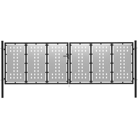 Garden Gate Steel 400x75 cm Silver
