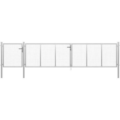 Garden Gate Steel 500x75 cm Silver vidaXL