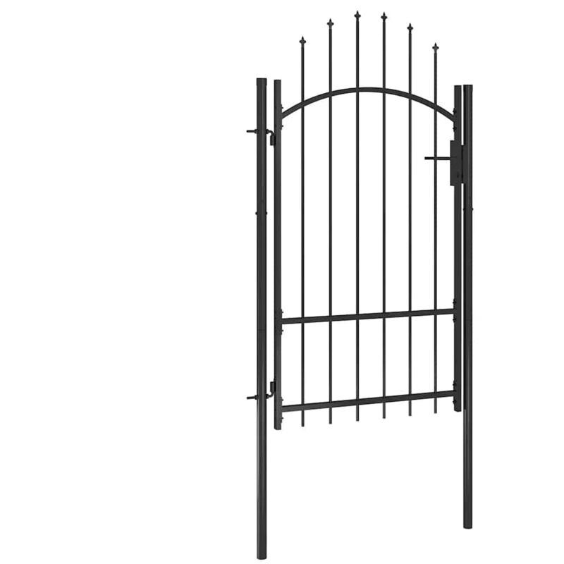 Garden Gate Steel 1x2.2 M Black Vidaxl