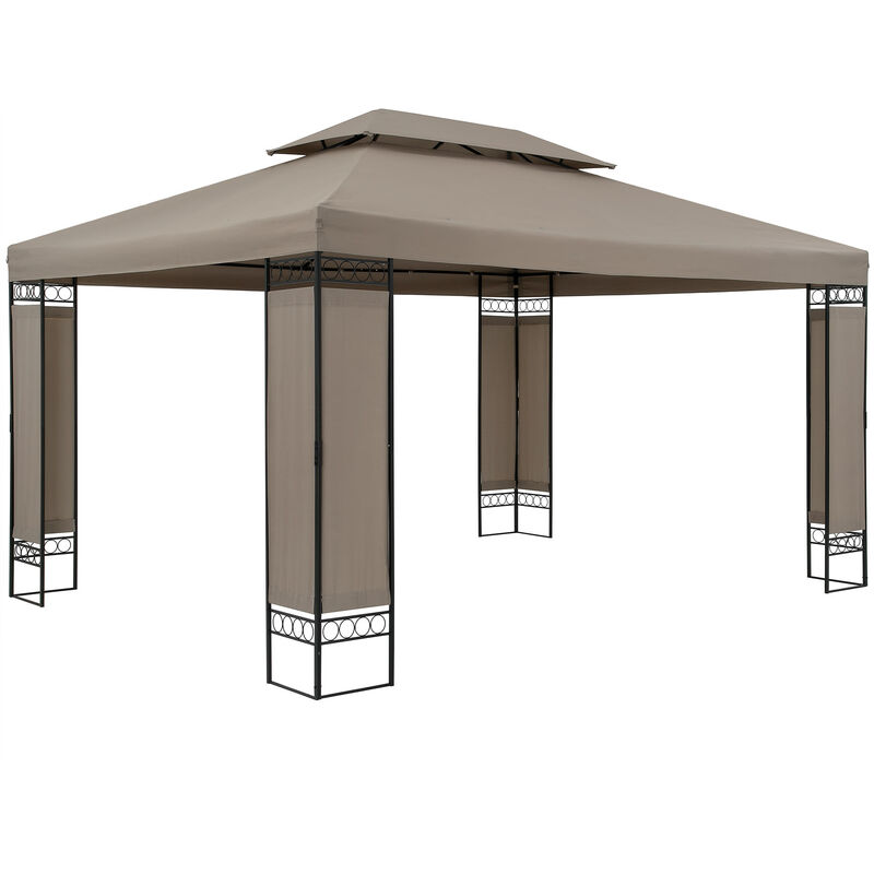 Casaria - Garden Pavilion Elda Outdoor Patio Canopy Shelter 3x4m Gazebo taupe (de)