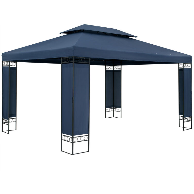 Casaria - Garden Pavilion Elda Outdoor Patio Canopy Shelter 3x4m Gazebo Blue