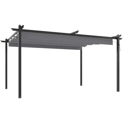 Garden Gazebo with Retractable Roof 4x3 m Anthracite vidaXL