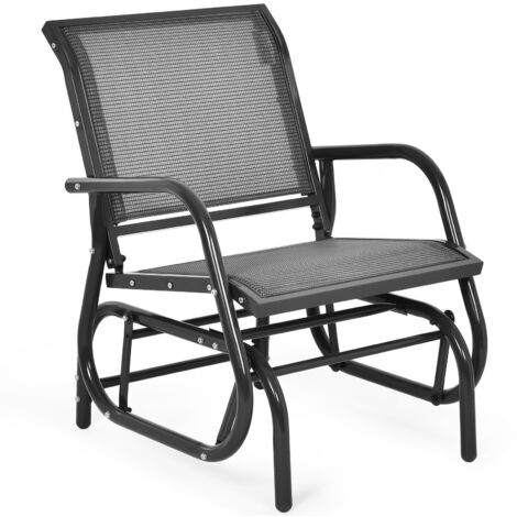 Garden Glider Chair Metal Frame Armchair Swing Rocking Chair Outdoor Indoor