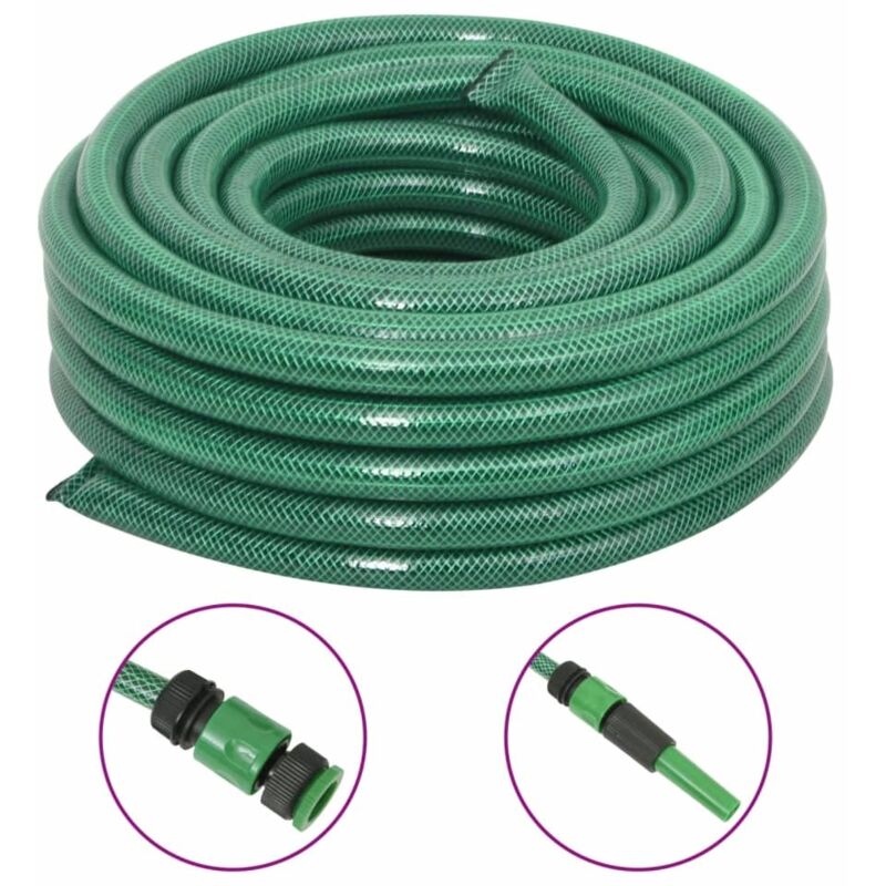 Garden Hose with Fitting Set Green 0.75" 30 m PVC vidaXL
