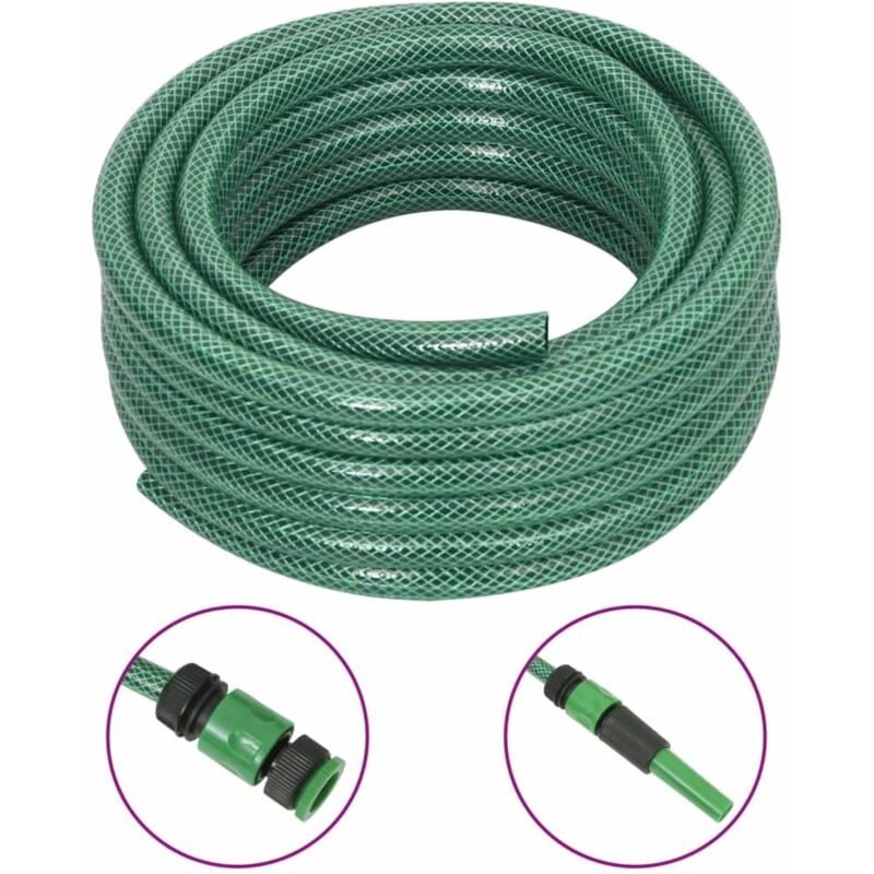 Garden Hose with Fitting Set Green 0.5" 30 m PVC vidaXL