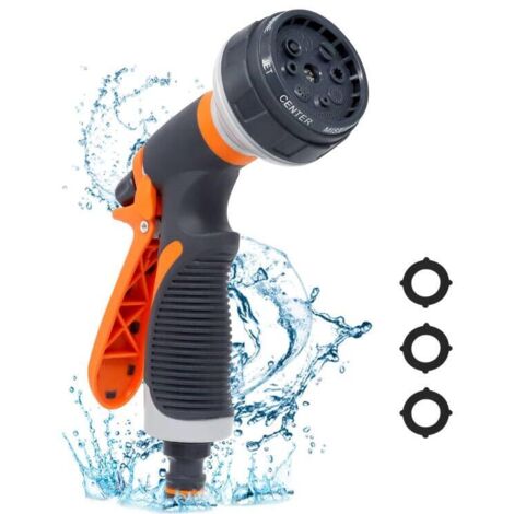 Garden Hose Spray Gun, High Pressure Water Gun, 8 Adjustable Patterns, for Washing Car, Watering Plants, Cleaning Pets