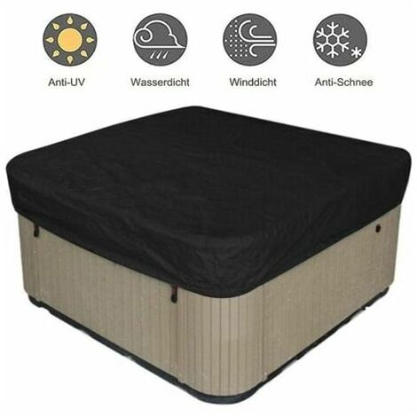 Garden Hot Tub Cover 21821830cm Black, 2100D Oxford Fabric, Waterproof Dustproof Anti-UV, for Outdoor Spa Tub, Outdoor Spa Bath Hood