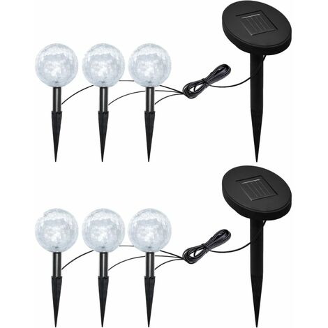 Garden Lights 6 Pcs Led With Spike Anchors Solar Panels
