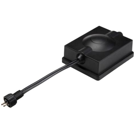 Garden Lights Récepteur éclairage de jardin, récepteur 12 V, 150 W max, module de commande IP44 pour éclairage extérieur, contrôle sans fil par zones, polycarbonate noir