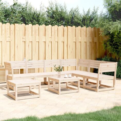 Garden Lounge Set  Natural Wood  Solid pinewood  Large  Modular vidaXL