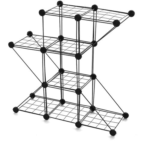 main image of "Garden metal stand flower pot plant stand (3 grids 4 corners)"